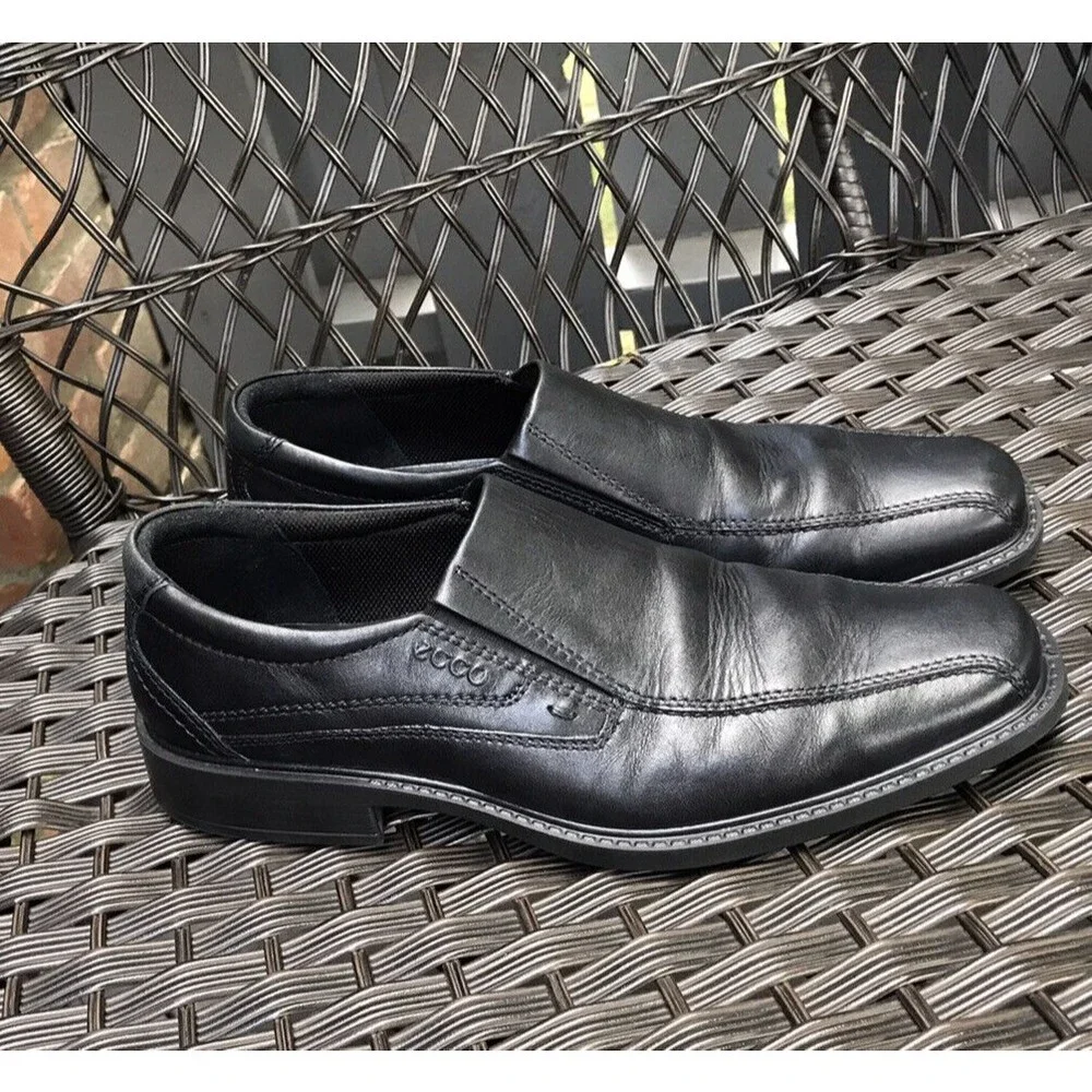ECCO Men New Jersey Slip On loafers leather Black 43 Us 9 9.5 Shoes Dress